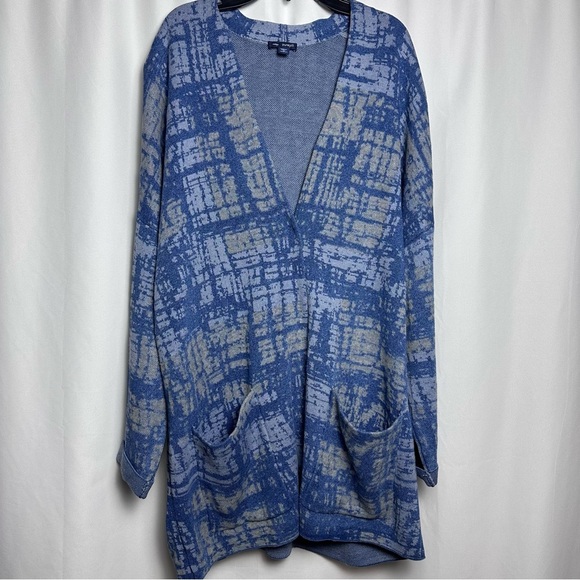 J. Jill Pure Jill Indigo Artisanal Open Cardigan sz 1X - Picture 2 of 12